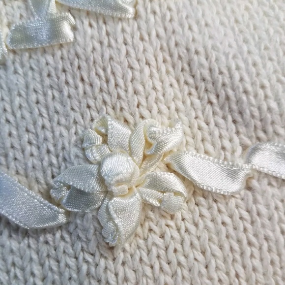 Sostanza Sleeveless Cardigan Lace Flower Design L - Picture 5 of 6